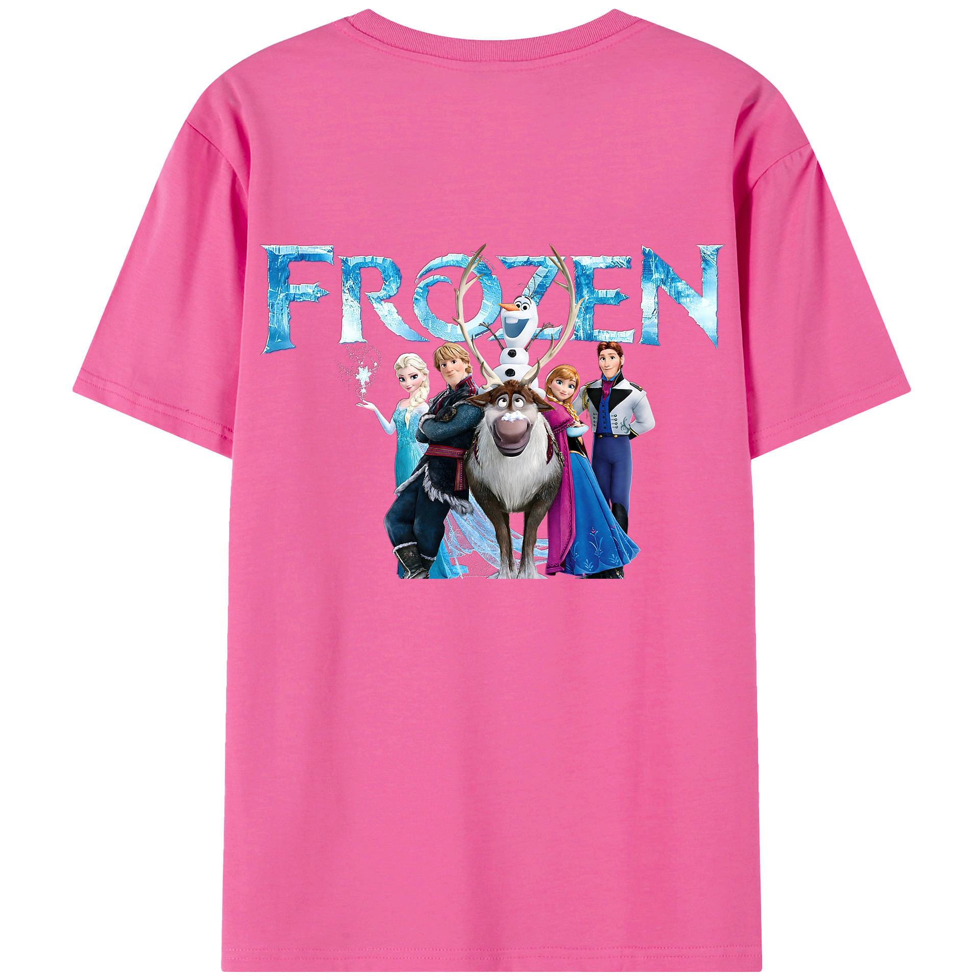 （画像用） アナと雪の女王 アンナ エルサ Frozen Anna Elsa レディース半袖Tシャツ(バックプリント)
